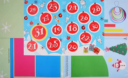 НГ АДВЕНТ-КАЛЕНДАРЬ глянц.ламин, тиснение обл, глиттер - оборот. 277х332 - фото 5