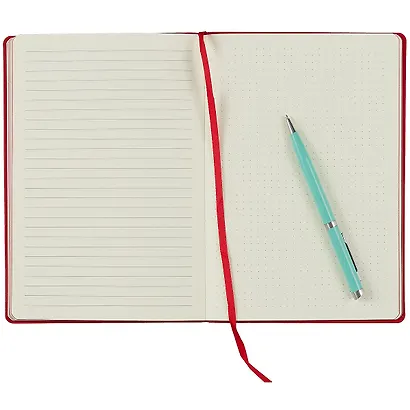 Книга для записей А5 80л "Soft Touch. Пламенный красный" иск.кожа, инт.обл., лин., тчк., нелин., ляссе, инд.уп. - фото 3