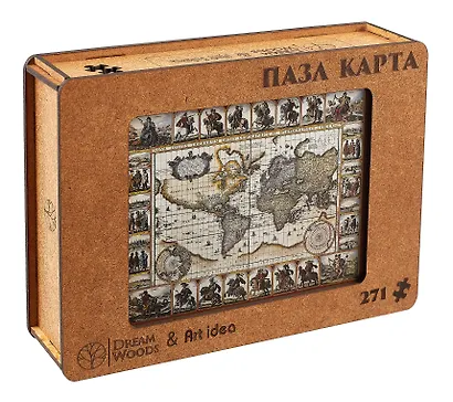 Пазл "Фигурный Историческая карта мира", 271 деталь - фото 1