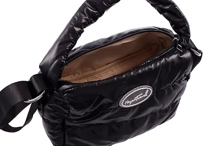 Сумочка стеганая Travel черная (ПВХ) (22х18) (12-11729-B011) - фото 4