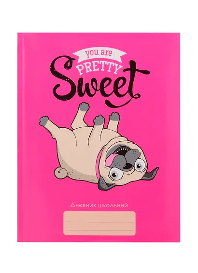 Дневник для средних и старших классов Unnika, "Любимый мопс" - фото 1