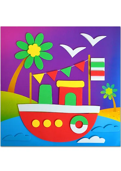 Набор для творчества. Мягкая картинка. Кораблик - фото 5