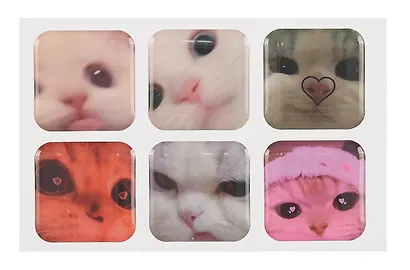 3D стикеры "Котики-2", 6 штук - фото 2