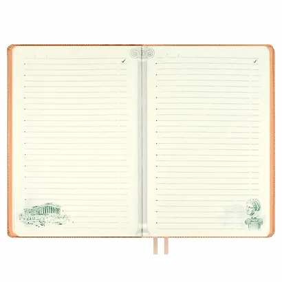 Ежедневник недат. А5 160л "Вся жизнь искусство" Пике пепельно-коралловый, кожзам, тв.переплет, тиснение фольгой, офсет, ляссе - фото 8