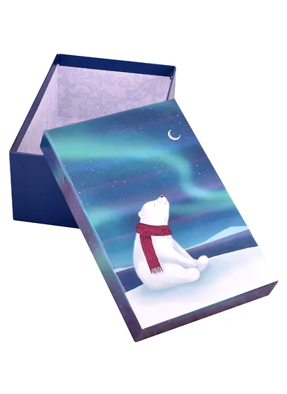 Коробка подарочная "Северное сияние" 21*14*8,5см, голография, картон - фото 3