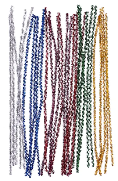 Набор для творчества: проволока синельная, d=0.6 см, длина 30 см, 30 шт. в упаковке, блестящая, микс 6 цветов, ОПП-пакет с европодвесом - фото 2