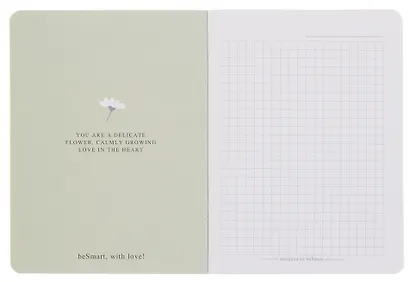 Записная книжка «Posy» А6, 32 листа в клетку, зеленый, скрепка, Be Smart - фото 5