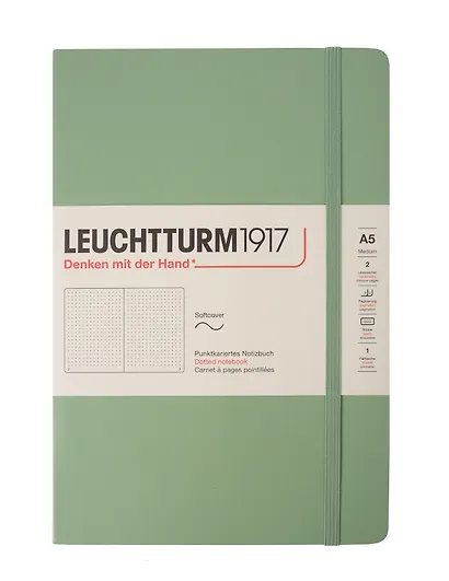 Книга для записей A5, 61 лист в точку "Classic", мягкая обложка, шалфей, Leuchtturm1917 - фото 1