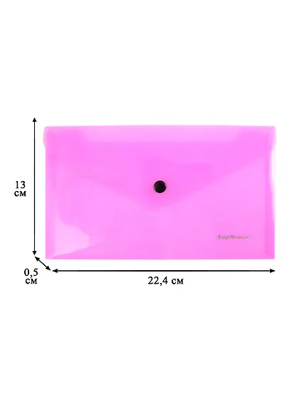 Папка-конверт С6 на кпопке, пластик, ассорти - фото 2