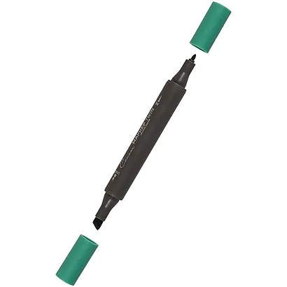 Маркер художественный "Сонет" рождеств. зеленый, двухсторон., тонк. и широк.долото, Сонет - фото 2