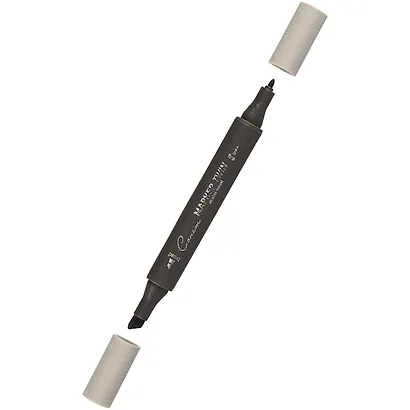 Маркер художественный "Сонет" теплый серый 4, двухсторон., тонк. и широк.долото, Сонет - фото 2