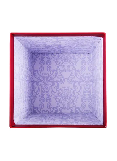 Коробка подарочная Цветочная фантазия 17*17*17см, декор.бант, картон - фото 3