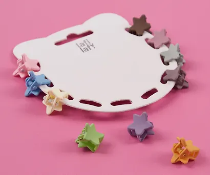 Набор заколок-крабиков mini Звездочки матовые (10 штук) (1,5 см), Lafilaf - фото 4