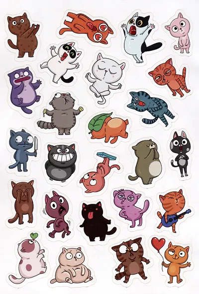 Котики. 100 наклеек - фото 4