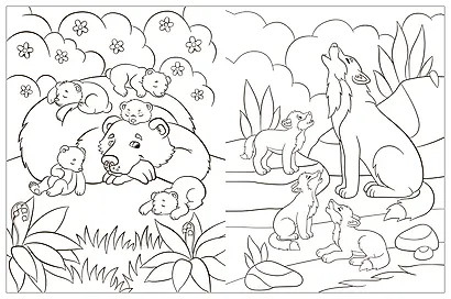 Раскраски с наклейками. Животные - фото 6