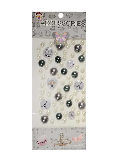 Наклейки полубусинки с сюжетами, серый (11-01488-15) - фото 1