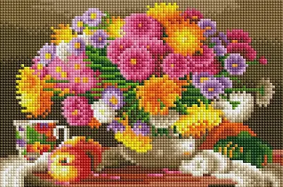 Алмазная мозаика Яркий пышный букет, 22*32 см. - фото 4