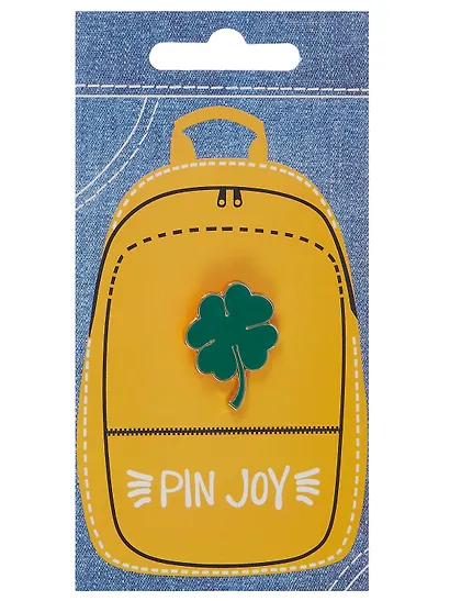 Набор металлических значков (3шт.) (Pin Joy Котик с хвостиком Значок Pin Joy Коты Инь-Ян Значок Pin Joy Клевер) (металл) - фото 3