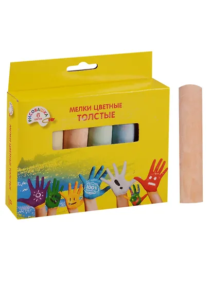 Мелки цветные толстые "Рисовашка", 6 цветов - фото 3