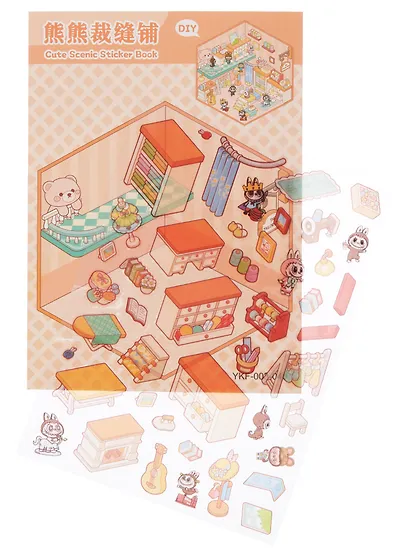 Наклейки Румбокс "Зубастик", 13*18,5 см, 4 листа с локациями, 4 листа с наклейками, 3 дизайна в ассортименте - фото 6