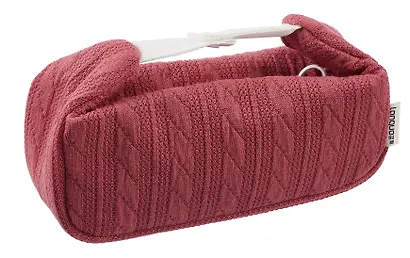 Косметичка с ремешками на кнопке Nature Style (красная) (вязаный узор) (ПВХ) (21х8х7) - фото 2