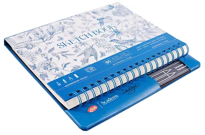 Скетчбук для графики 17,5*25 40л "Ладога" синий, жестк.обложка, настольный, 160г/м2, 100% целлюлоза - фото 2