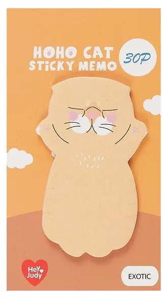 Закладки самоклеящиеся 6*11 см 30 листов, "Hoho cat", в ассортименте - фото 5