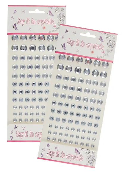 Набор страз кристаллы, белые, микс размеров  2ШТ - фото 1