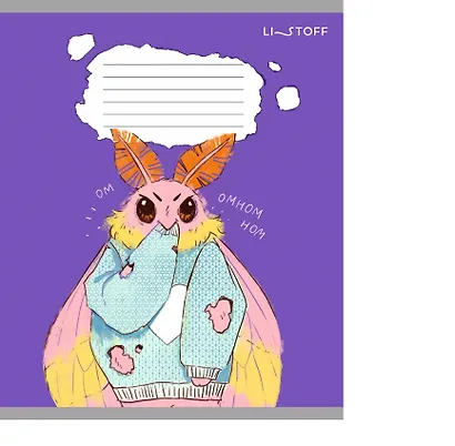 Тетрадь 24л кл. "Привет, я Моль!" мел.картон, офсет 60г/м2, поля, ассорти - фото 2