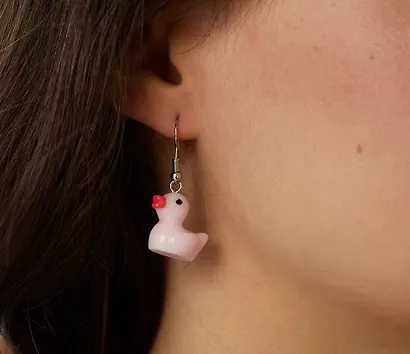 Набор сережек Yoi, "Уточки", 4 см, 3 штуки - фото 4