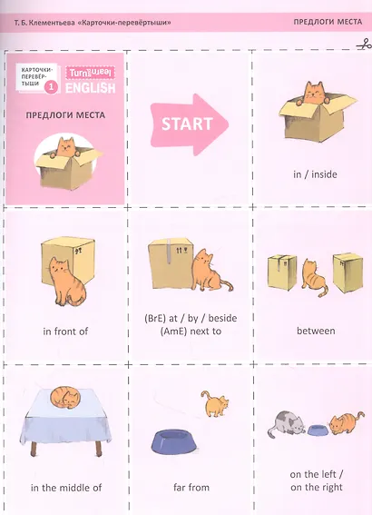 Английский язык. Карточки-перевертыши. Предлоги. Учебное пособие - фото 2