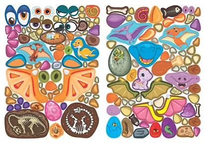 Портреты из наклеек. Динозавры и динозаврики - фото 5