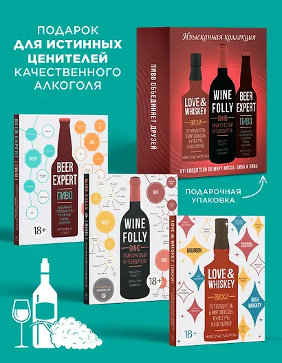 Изысканная коллекция. Путеводители по миру виски, пива и вина. Сборный комплект в коробе из 3-х книг - фото 3