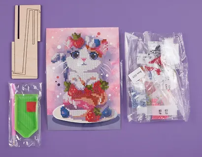 Алмазная мозаика 15*20 детская (неполное заполнение) "Клубничный десерт" - фото 3