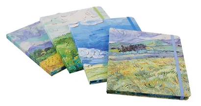 Книга для записей 17*19 112л кл. "Пейзажи" 7БЦ, резинка, ассорти - фото 1