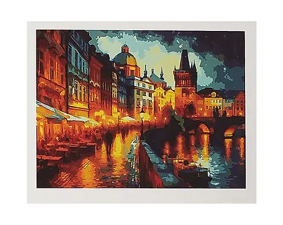 Холст с красками по номерам "Вечерняя Прага", 30 х 40 см - фото 1
