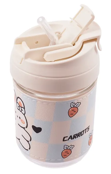 Бутылка Kawaii Мишка/Зайчик (стекло) (420мл) - фото 8