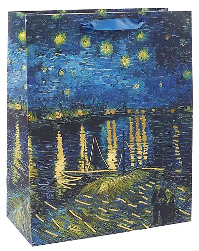 Пакет А4 32*26*12 "Винсент Ван Гог. Звездная ночь" нейтр., бум.мат.ламинат - фото 1