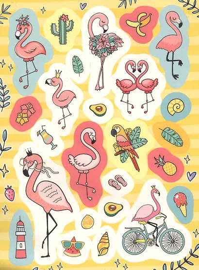100 наклеек. Фламинго - фото 5
