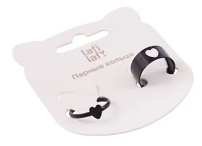 Набор парных колечек «Сердечки-пазлы», 2 штуки, металл, Lafilaf - фото 3