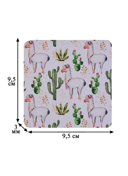 Подставка под чашку Лама и кактусы (ПЧ2018-10) - фото 2