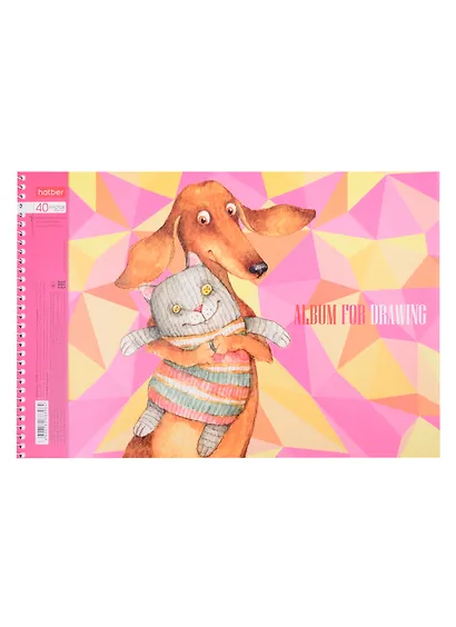 Альбом для рисования Hatber, "ТаксаLIFE", А4, 40 листов, на спирали, в ассортименте - фото 1