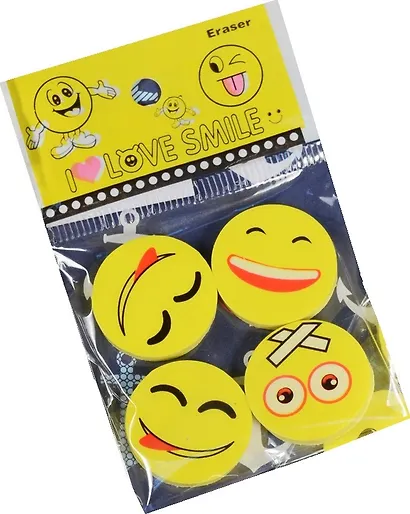 Набор ластиков «Смайлы», 4 штуки - фото 4