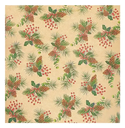 Бумага упаковочная 70*100см "Еловые ветки" НГ инд.уп. - фото 3