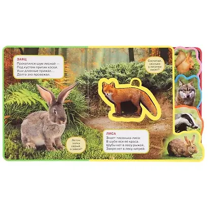 Лесные животные. Книжка с мягкими пазлами и заданиями - фото 2
