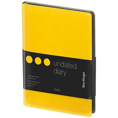 Ежедневник недат. B6 136л "Fuze. Желтый" иск.кожа, цветной срез - фото 9