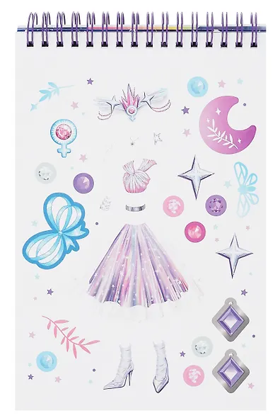 Блокнот для творчества с наклейками и переводными тату "Neo Stars. Венера" А5 - фото 6