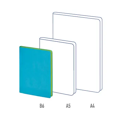 Ежедневник недат. B6 136л "Fuze. Голубой" иск.кожа, цветной срез - фото 4