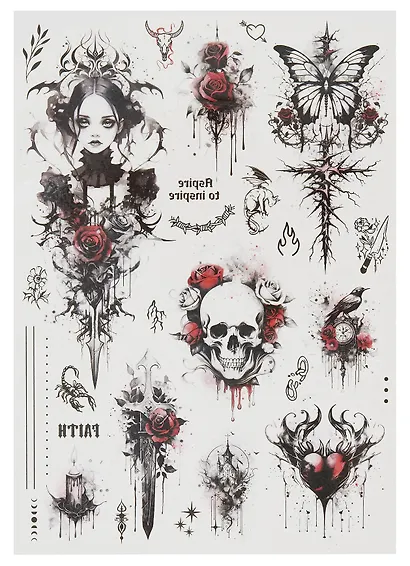 Набор наклеек-тату "Готика" - фото 6