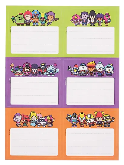 Наклейки для тетрадей 24 штуки "Brawl Stars" - фото 6